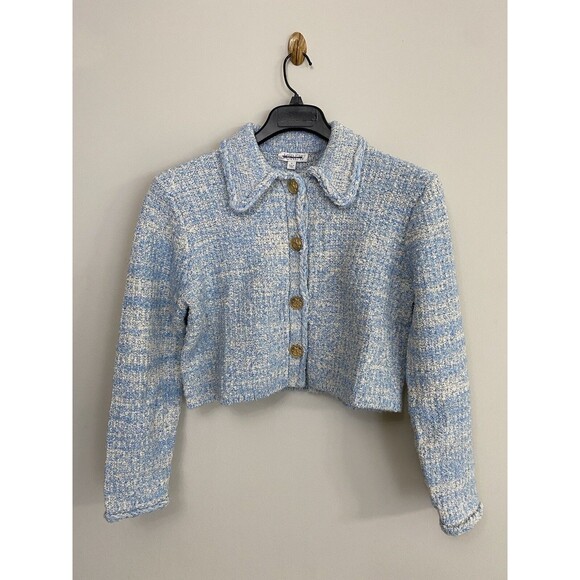 J.Crew Textured cropped lady jacket in space-dyed yarn NWT Size M - Picture 4 of 13